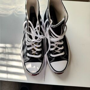 Converse Black and White Platform Shoes